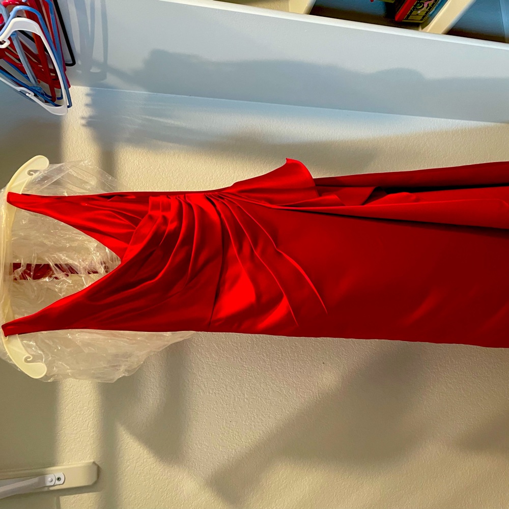 Red gown with corset back